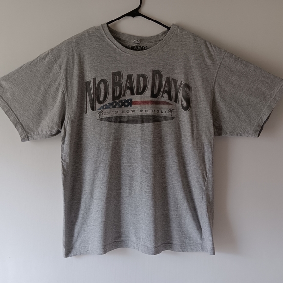 No Bad Days men's gray surfboard short-sleeve t-shirt size XL - Picture 2 of 8